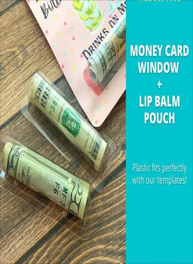FABULWAY 20PCS Thankgiving Gifts Money Card Holder Clear Plastic Dome Lip Balm Pouch with Adhesive Tape, DIY Chapstick Holder Money Holder Custom Gift Card Holder - Image 3